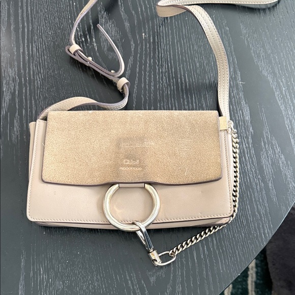 Chloe Handbags - Chloe Gray / Tan and Gold Crossbody Bag